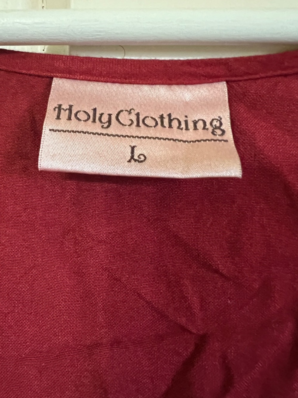 Lace-Up Scoop Neck Tunic Top in Deep Red - Picture 7 of 9